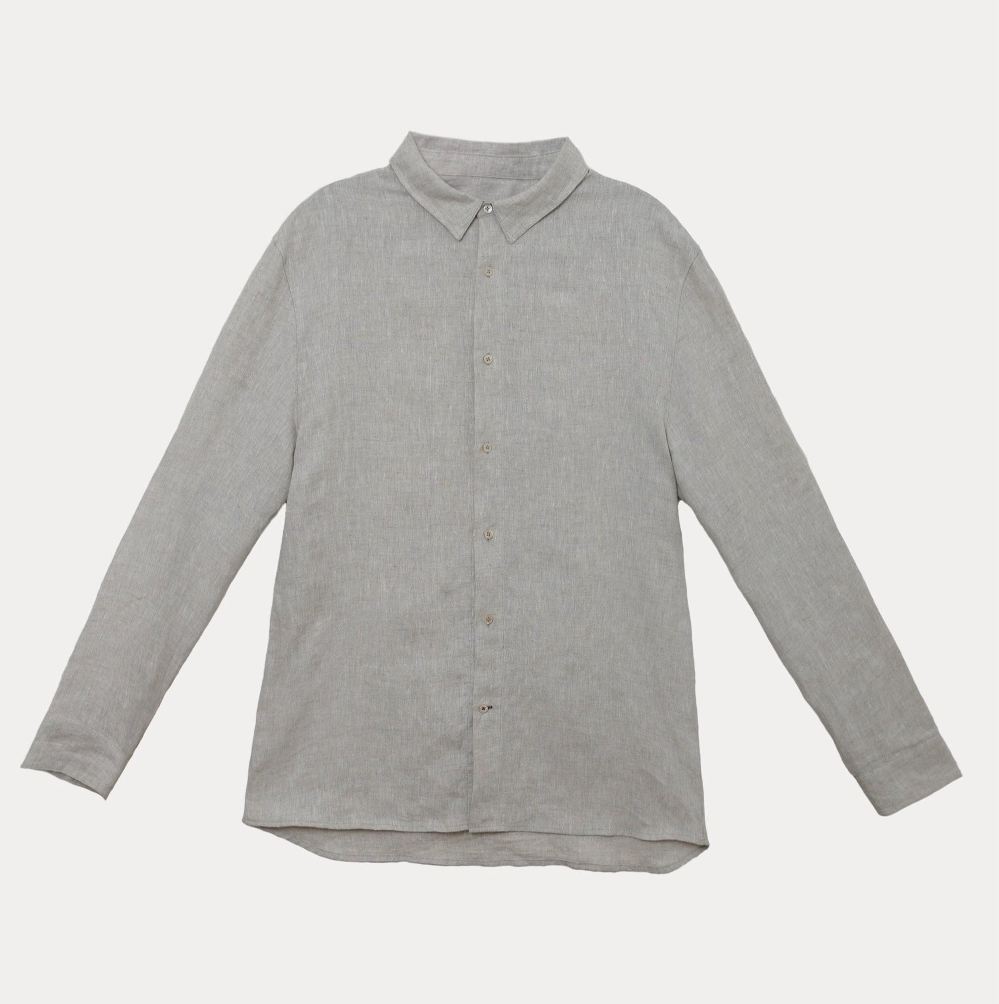 Sand-Washed Textured 100% Linen Shirt